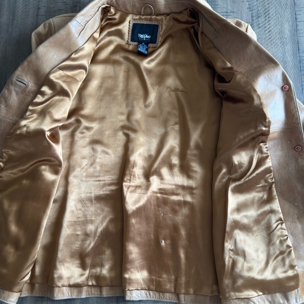 Mossimo Leather Jacket Light Beige - Picture 6 of 11